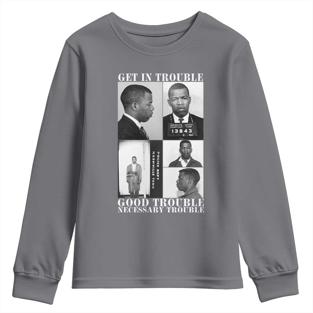 John Lewis Affrican American Youth Sweatshirt Get in Good Necessary Trouble TS14 Charcoal Print Your Wear