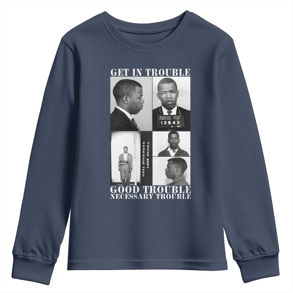 John Lewis Affrican American Youth Sweatshirt Get in Good Necessary Trouble TS14 Navy Print Your Wear