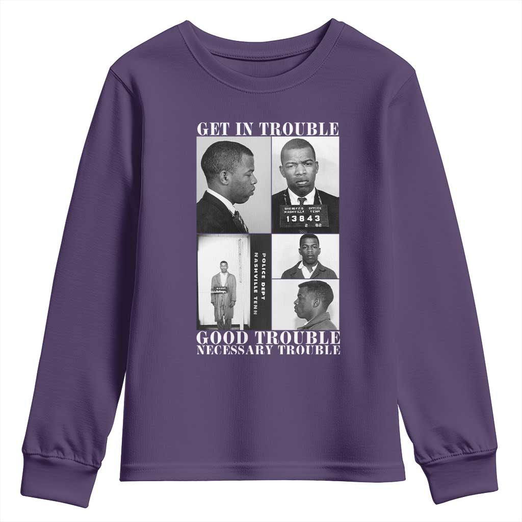 John Lewis Affrican American Youth Sweatshirt Get in Good Necessary Trouble TS14 Purple Print Your Wear