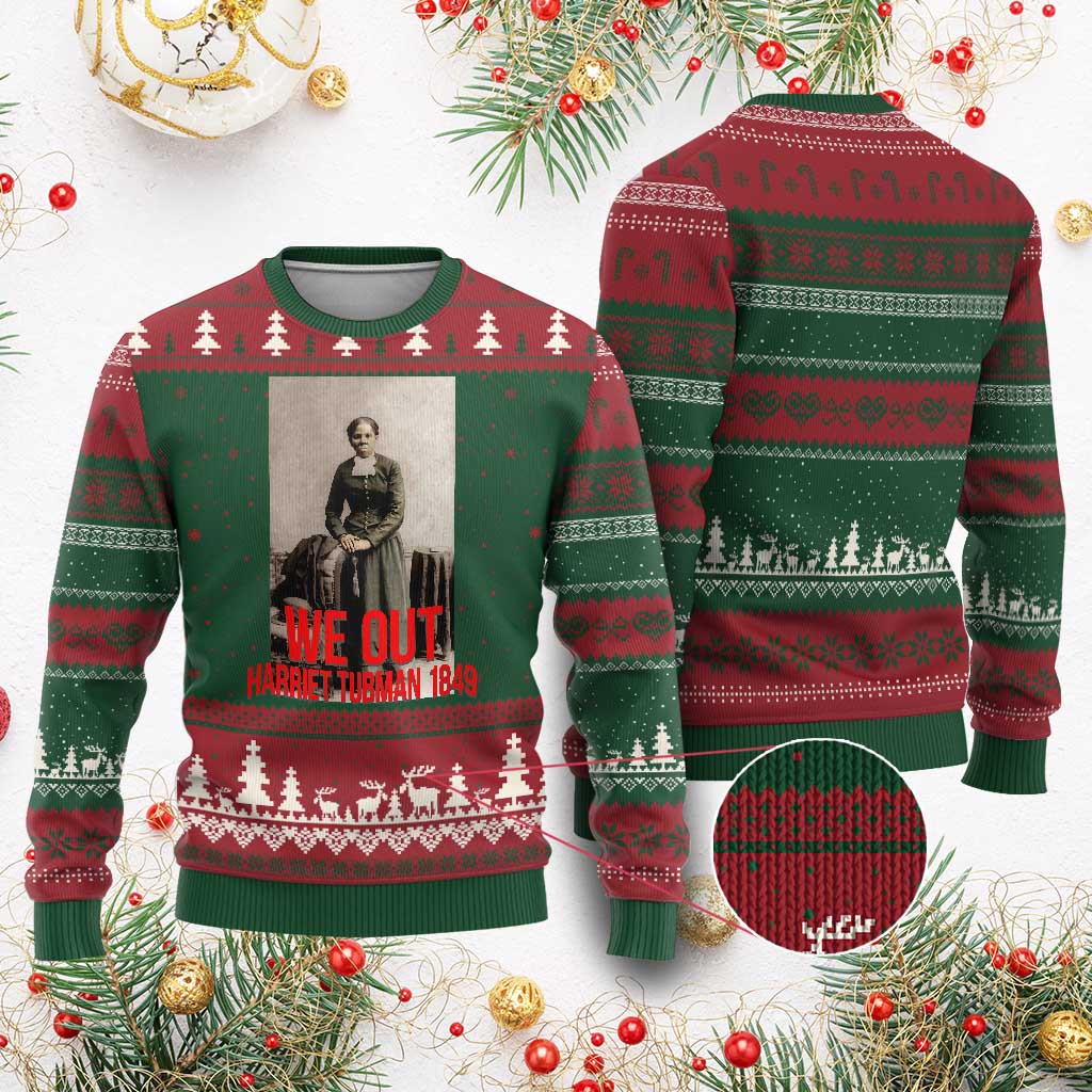 Harriet Tubman Quote Ugly Christmas Sweater Black Woman History TS14 Red Green Print Your Wear