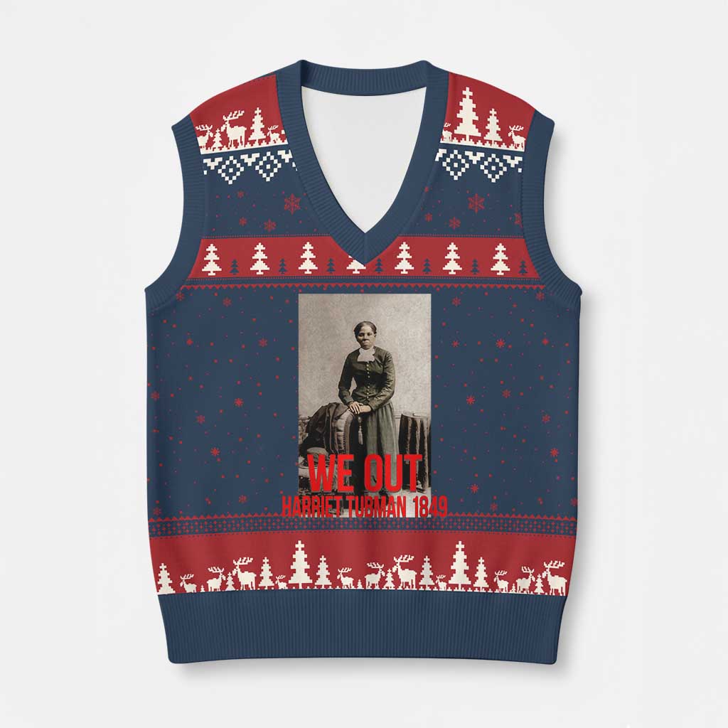 Harriet Tubman Quote V-Neck Knit Sweater Vest Black Woman History TS14 Navy Red Print Your Wear
