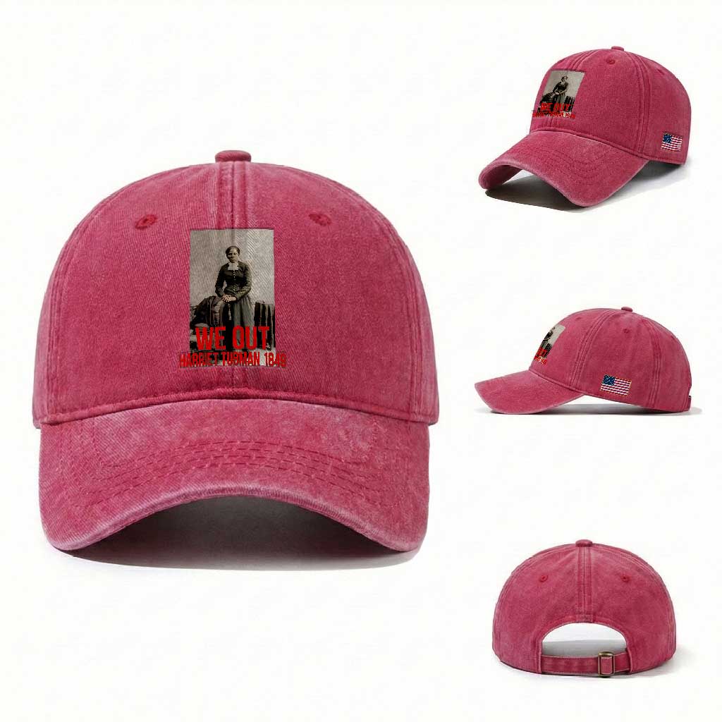 Harriet Tubman Quote Washed Cotton Baseball Cap Black Woman History TS14 Washed Cap Universal Fit Red Print Your Wear