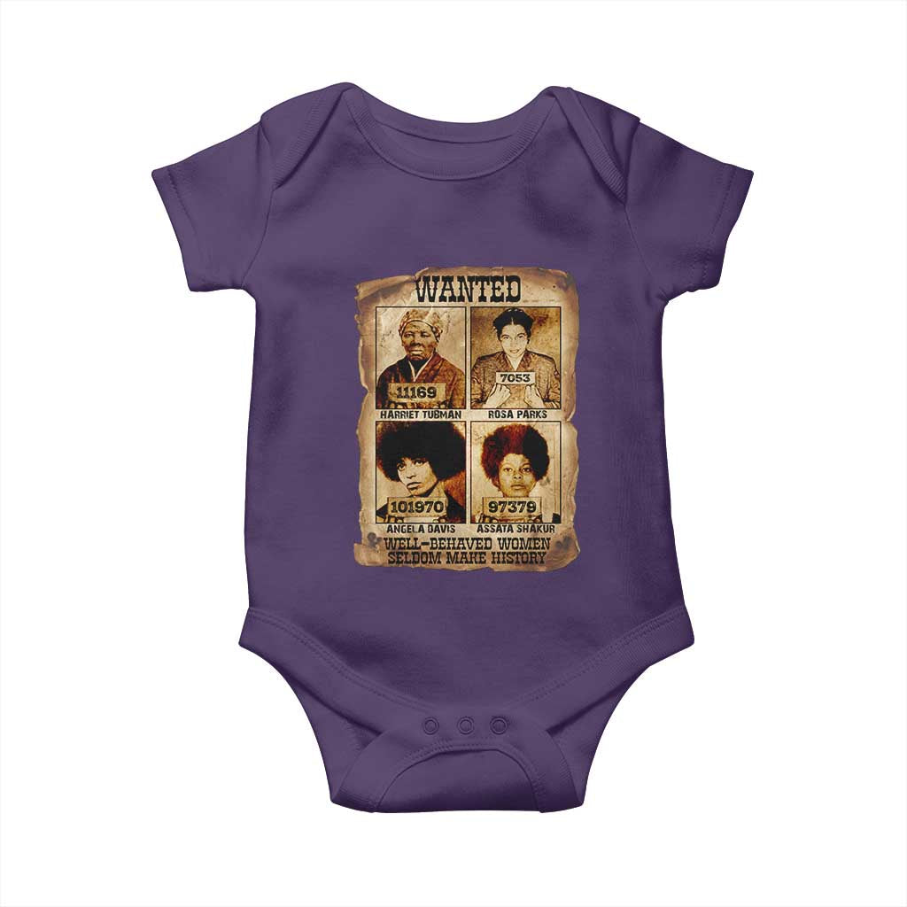 Black Woman History Baby Onesie Well Behaved Women Seldom Make History TS14 Purple Print Your Wear