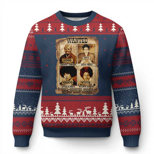 Black Woman History Ugly Christmas Sweater Well Behaved Women Seldom Make History TS14 Navy Red Print Your Wear