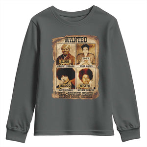 Black Woman History Youth Sweatshirt Well Behaved Women Seldom Make History TS14 Dark Heather Print Your Wear
