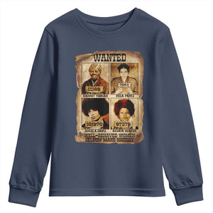 Black Woman History Youth Sweatshirt Well Behaved Women Seldom Make History TS14 Navy Print Your Wear