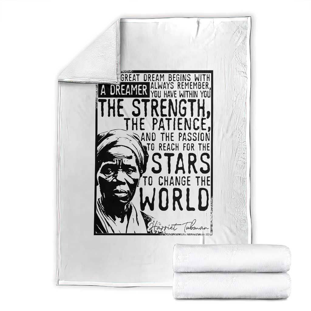 Harriet Tubman Quote Throw Blanket Black Woman History Activist TS14 White Print Your Wear