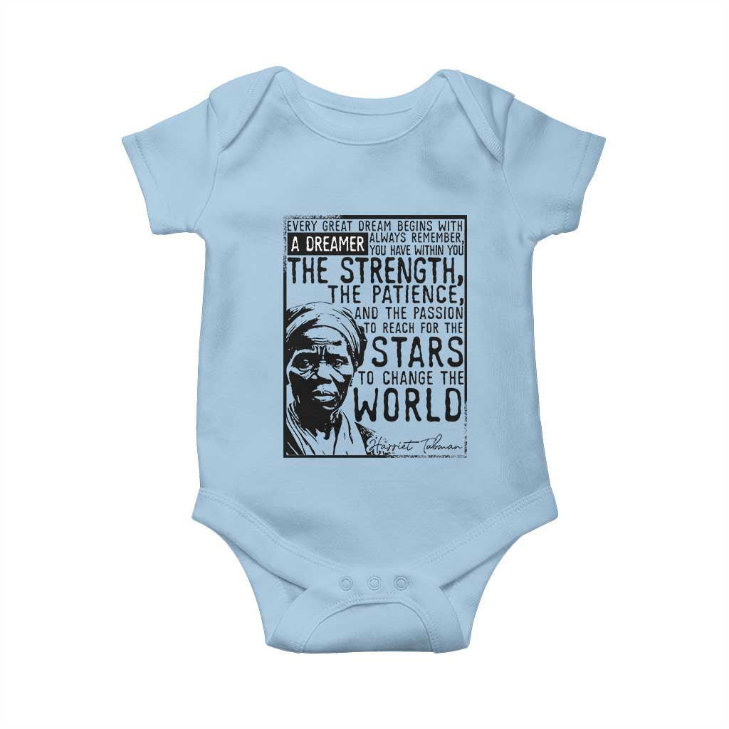 Harriet Tubman Quote Baby Onesie Black Woman History Activist TS14 Light Blue Print Your Wear