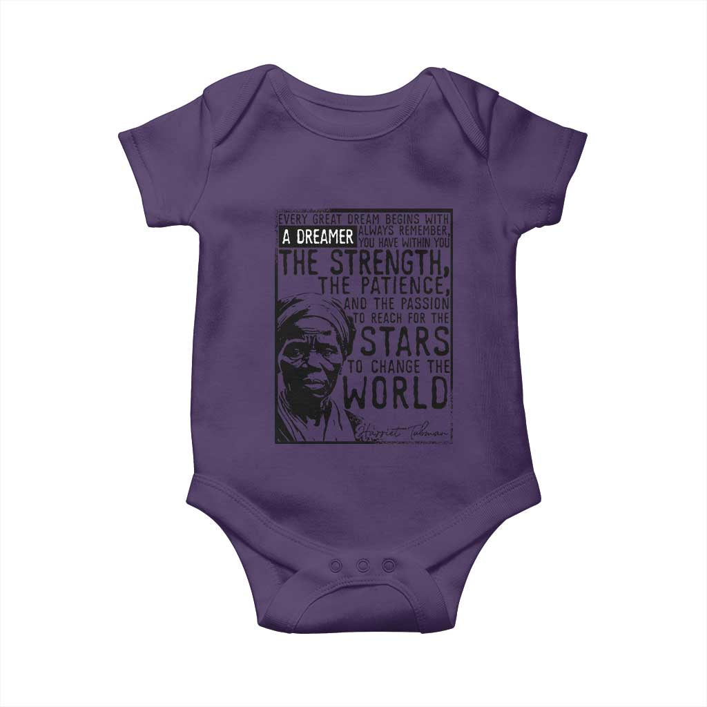 Harriet Tubman Quote Baby Onesie Black Woman History Activist TS14 Purple Print Your Wear