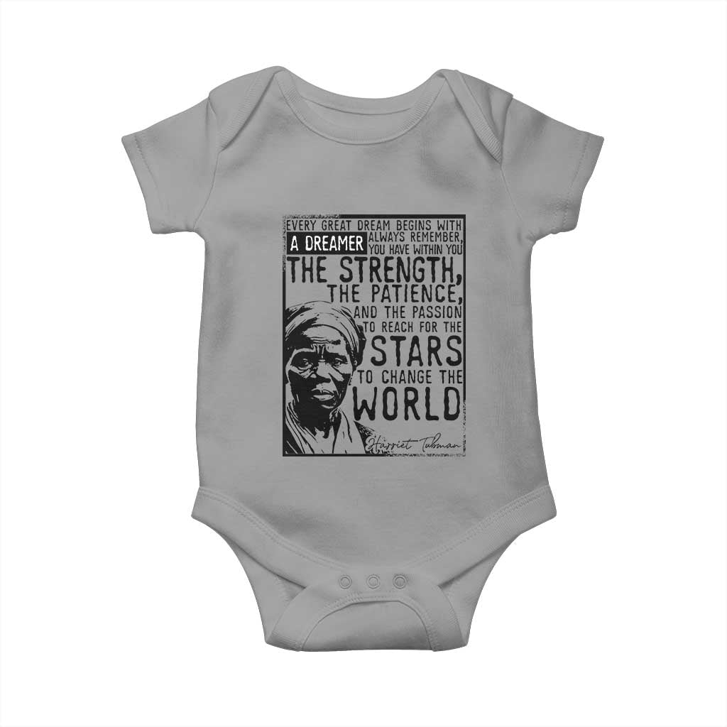 Harriet Tubman Quote Baby Onesie Black Woman History Activist TS14 Sport Gray Print Your Wear
