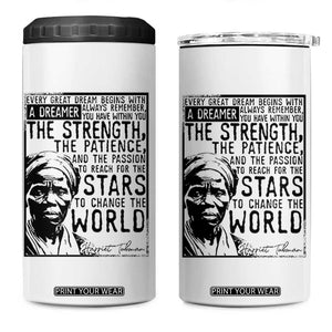Harriet Tubman Quote 4 in 1 Can Cooler Tumbler Black Woman History Activist TS14 One Size: 16 oz White Print Your Wear