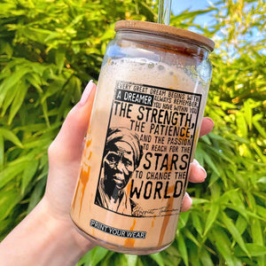 Harriet Tubman Quote Glass Can Black Woman History Activist TS14 White Print Your Wear
