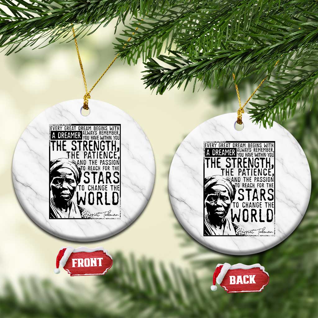 Harriet Tubman Quote Ceramic Ornament Black Woman History Activist TS14 1pc White Marble Print Your Wear