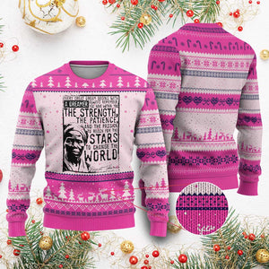 Harriet Tubman Quote Ugly Christmas Sweater Black Woman History Activist TS14 Hot Pink Print Your Wear