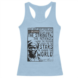 Harriet Tubman Quote Racerback Tank Top Black Woman History Activist TS14 Light Blue Print Your Wear
