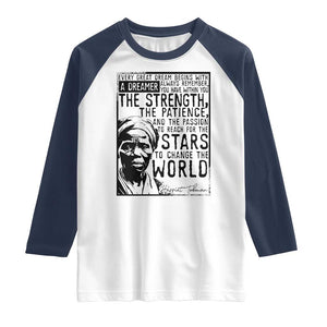 Harriet Tubman Quote Raglan Shirt Black Woman History Activist TS14 White Navy Print Your Wear