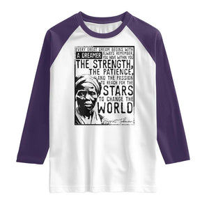 Harriet Tubman Quote Raglan Shirt Black Woman History Activist TS14 White Purple Print Your Wear