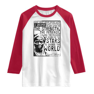 Harriet Tubman Quote Raglan Shirt Black Woman History Activist TS14 White Red Print Your Wear