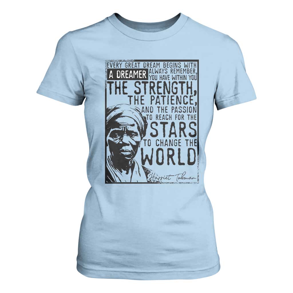 Harriet Tubman Quote T Shirt For Women Black Woman History Activist TS14 Light Blue Print Your Wear