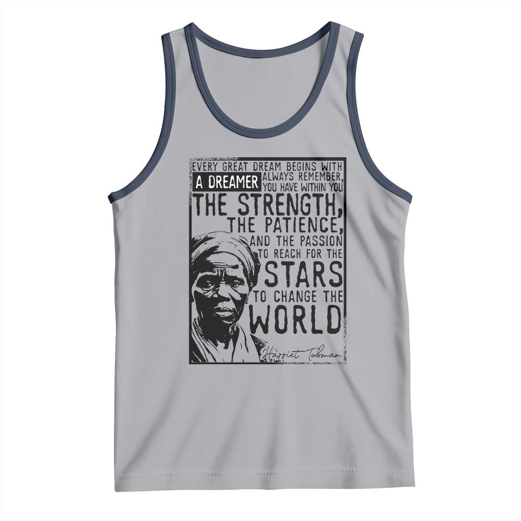 Harriet Tubman Quote Tank Top Black Woman History Activist TS14 Athletic Heather Navy Print Your Wear