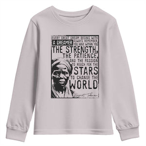 Harriet Tubman Quote Youth Sweatshirt Black Woman History Activist TS14 Ice Gray Print Your Wear