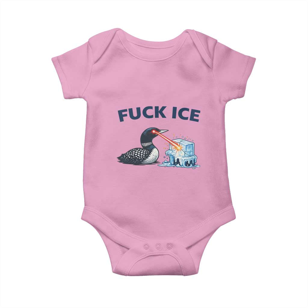 Minnesota Anti ICE Immigration Protest Ladies Baby Onesie Fuck Ice TS14 Light Pink Print Your Wear
