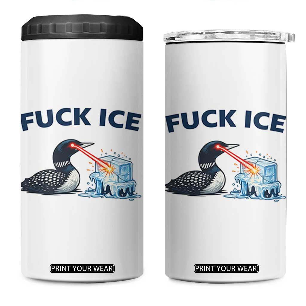 Minnesota Anti ICE Immigration Protest Ladies 4 in 1 Can Cooler Tumbler Fuck Ice TS14 One Size: 16 oz White Print Your Wear