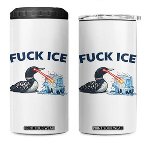 Minnesota Anti ICE Immigration Protest Ladies 4 in 1 Can Cooler Tumbler Fuck Ice TS14 One Size: 16 oz White Print Your Wear