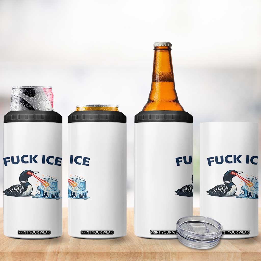 Minnesota Anti ICE Immigration Protest Ladies 4 in 1 Can Cooler Tumbler Fuck Ice TS14 Print Your Wear