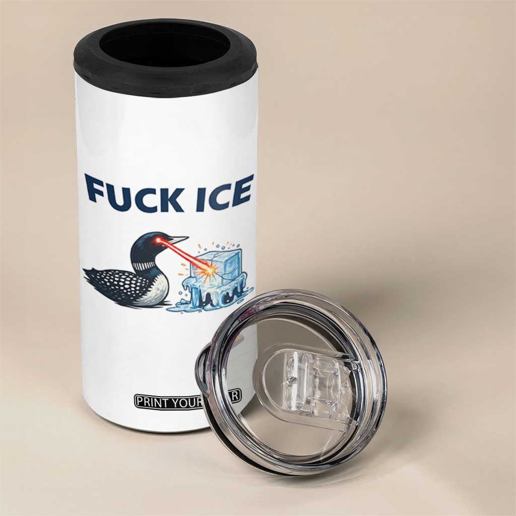 Minnesota Anti ICE Immigration Protest Ladies 4 in 1 Can Cooler Tumbler Fuck Ice TS14 Print Your Wear