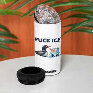 Minnesota Anti ICE Immigration Protest Ladies 4 in 1 Can Cooler Tumbler Fuck Ice TS14 Print Your Wear