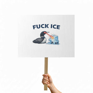Minnesota Anti ICE Immigration Protest Ladies Protest Sign Fuck Ice TS14 Horizontal 18" × 24" White Print Your Wear