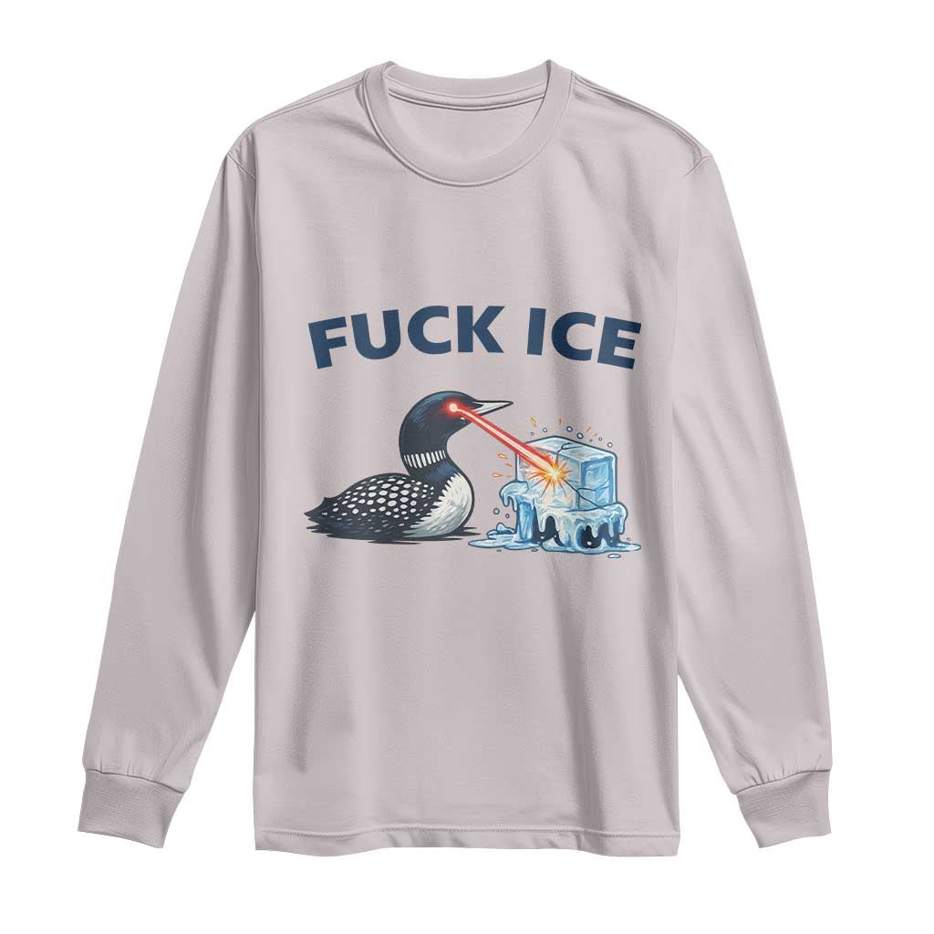 Minnesota Anti ICE Immigration Protest Ladies Long Sleeve Shirt Fuck Ice TS14 Ice Gray Print Your Wear