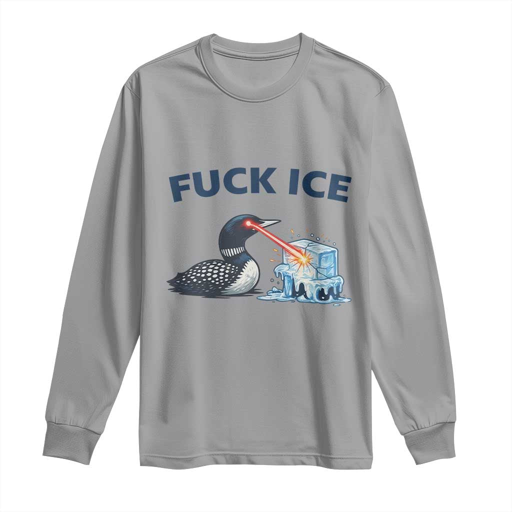 Minnesota Anti ICE Immigration Protest Ladies Long Sleeve Shirt Fuck Ice TS14 Sport Gray Print Your Wear
