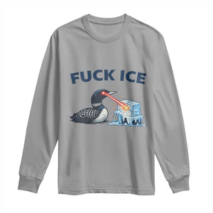 Minnesota Anti ICE Immigration Protest Ladies Long Sleeve Shirt Fuck Ice TS14 Sport Gray Print Your Wear