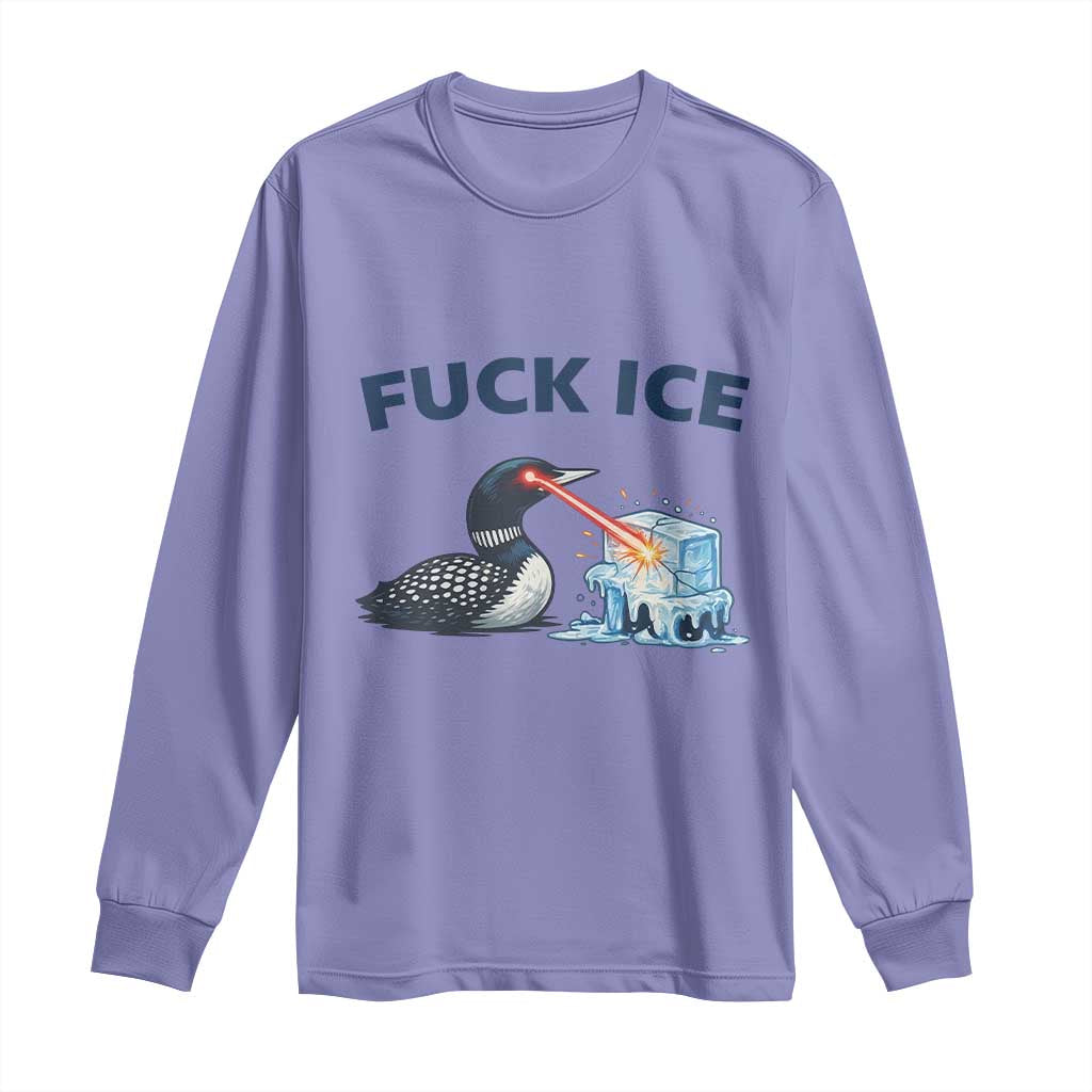 Minnesota Anti ICE Immigration Protest Ladies Long Sleeve Shirt Fuck Ice TS14 Violet Print Your Wear