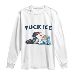 Minnesota Anti ICE Immigration Protest Ladies Long Sleeve Shirt Fuck Ice TS14 White Print Your Wear