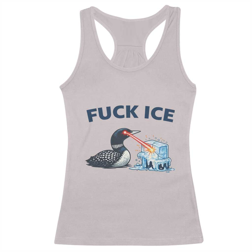 Minnesota Anti ICE Immigration Protest Ladies Racerback Tank Top Fuck Ice TS14 Ice Gray Print Your Wear