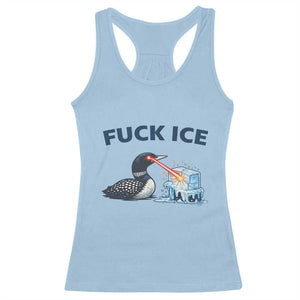 Minnesota Anti ICE Immigration Protest Ladies Racerback Tank Top Fuck Ice TS14 Light Blue Print Your Wear
