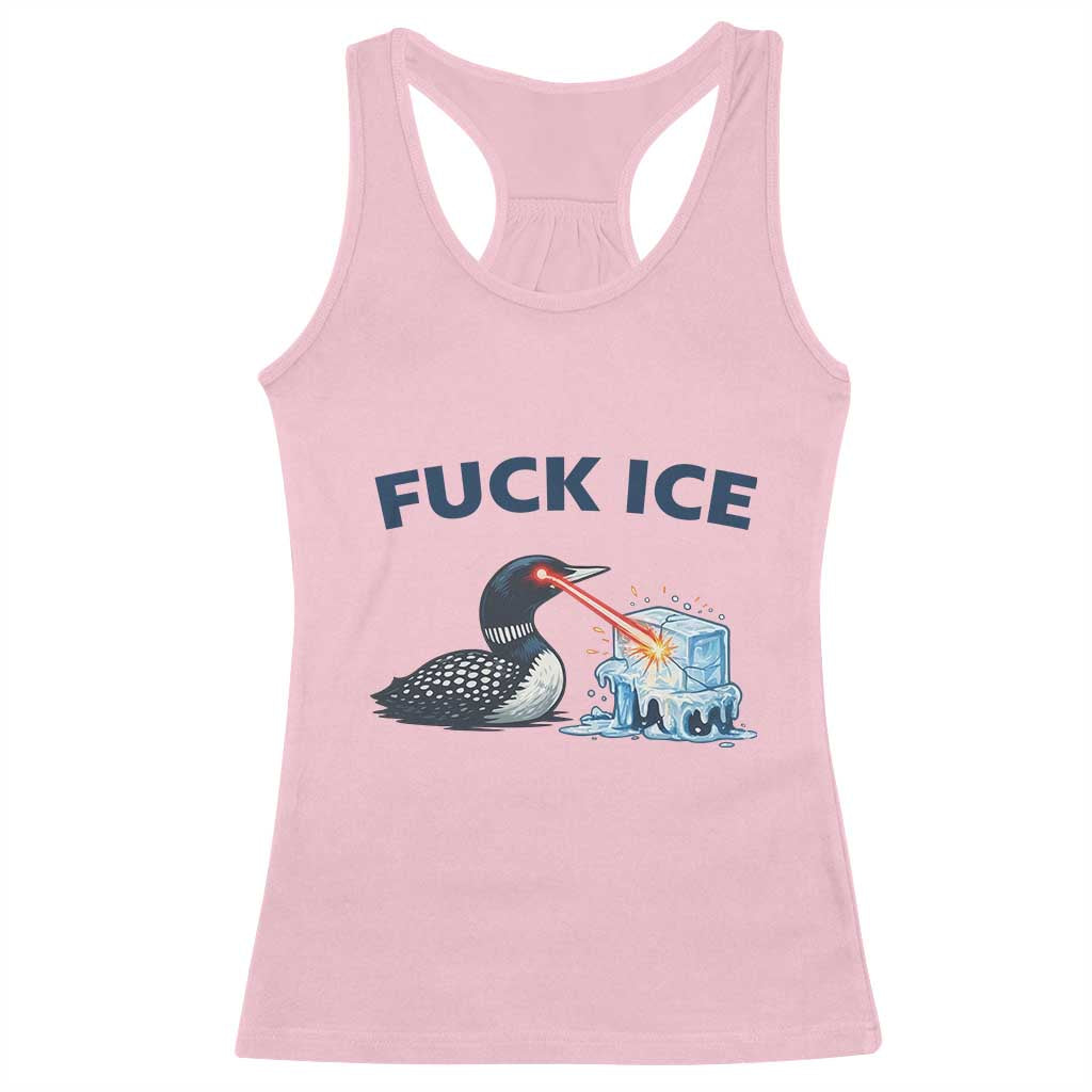 Minnesota Anti ICE Immigration Protest Ladies Racerback Tank Top Fuck Ice TS14 Light Pink Print Your Wear
