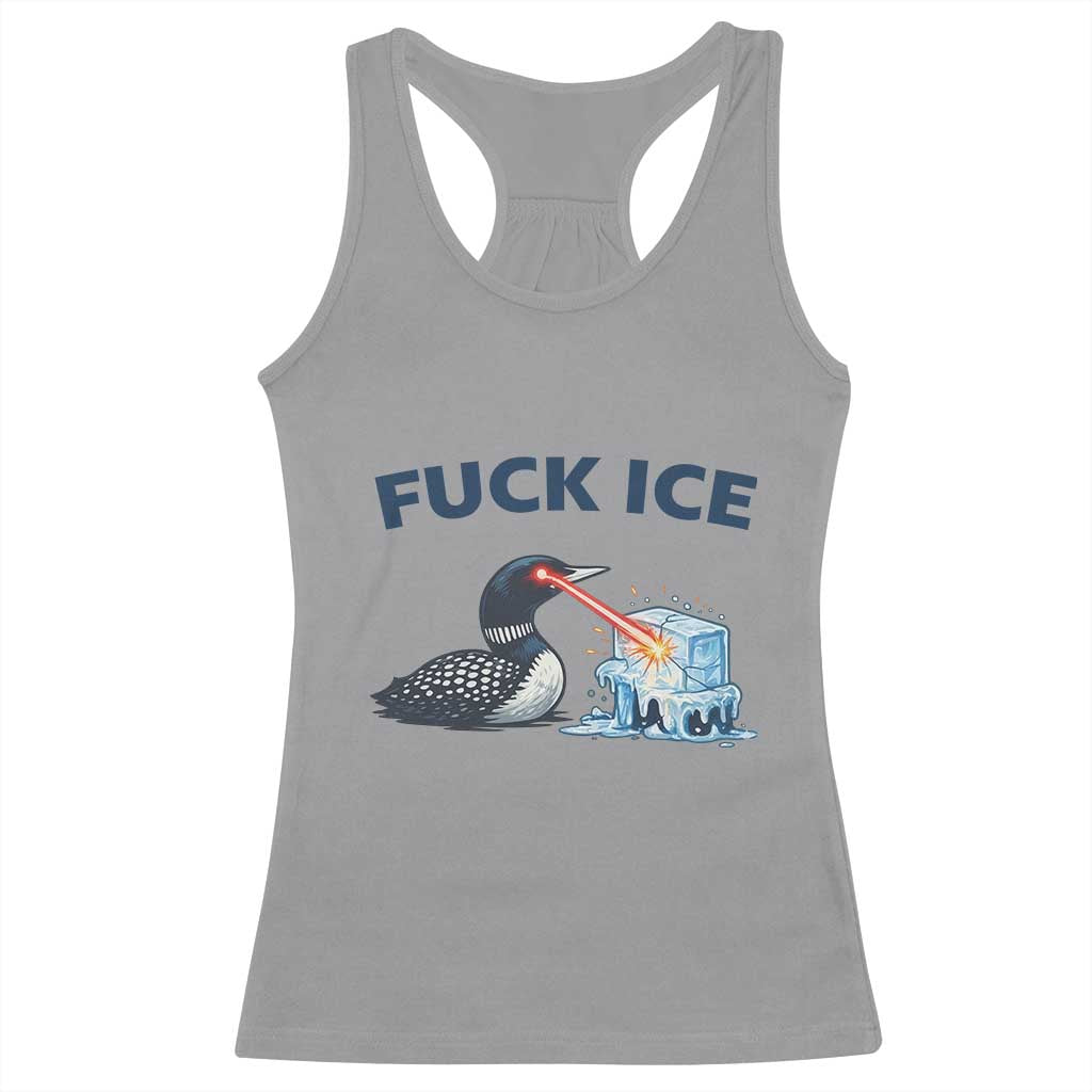 Minnesota Anti ICE Immigration Protest Ladies Racerback Tank Top Fuck Ice TS14 Sport Gray Print Your Wear