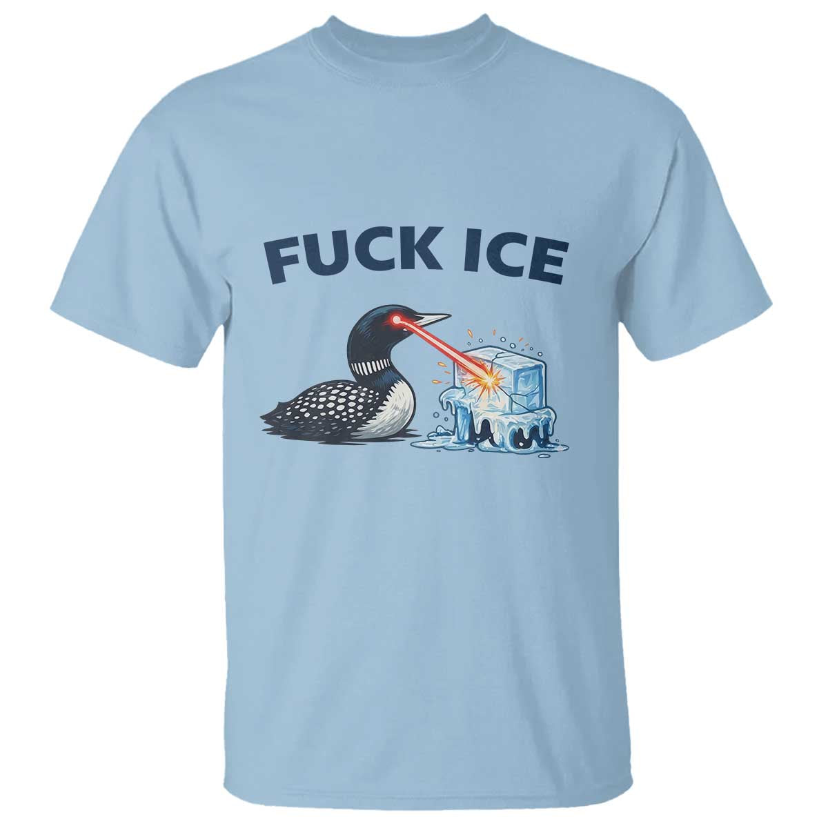 Minnesota Anti ICE Immigration Protest Ladies T Shirt Fuck Ice TS14 Light Blue Print Your Wear
