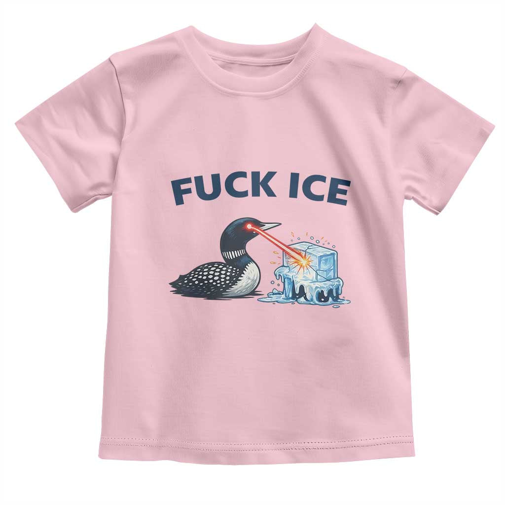 Minnesota Anti ICE Immigration Protest Ladies Toddler T Shirt Fuck Ice TS14 Light Pink Print Your Wear