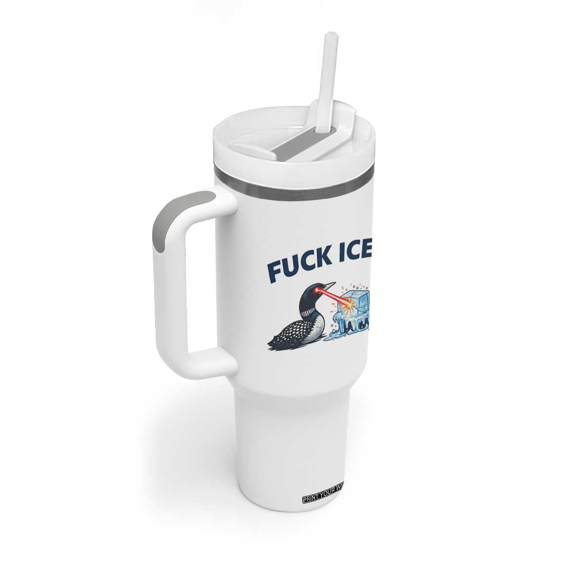 Minnesota Anti ICE Immigration Protest Ladies Tumbler With Handle Fuck Ice TS14 Print Your Wear