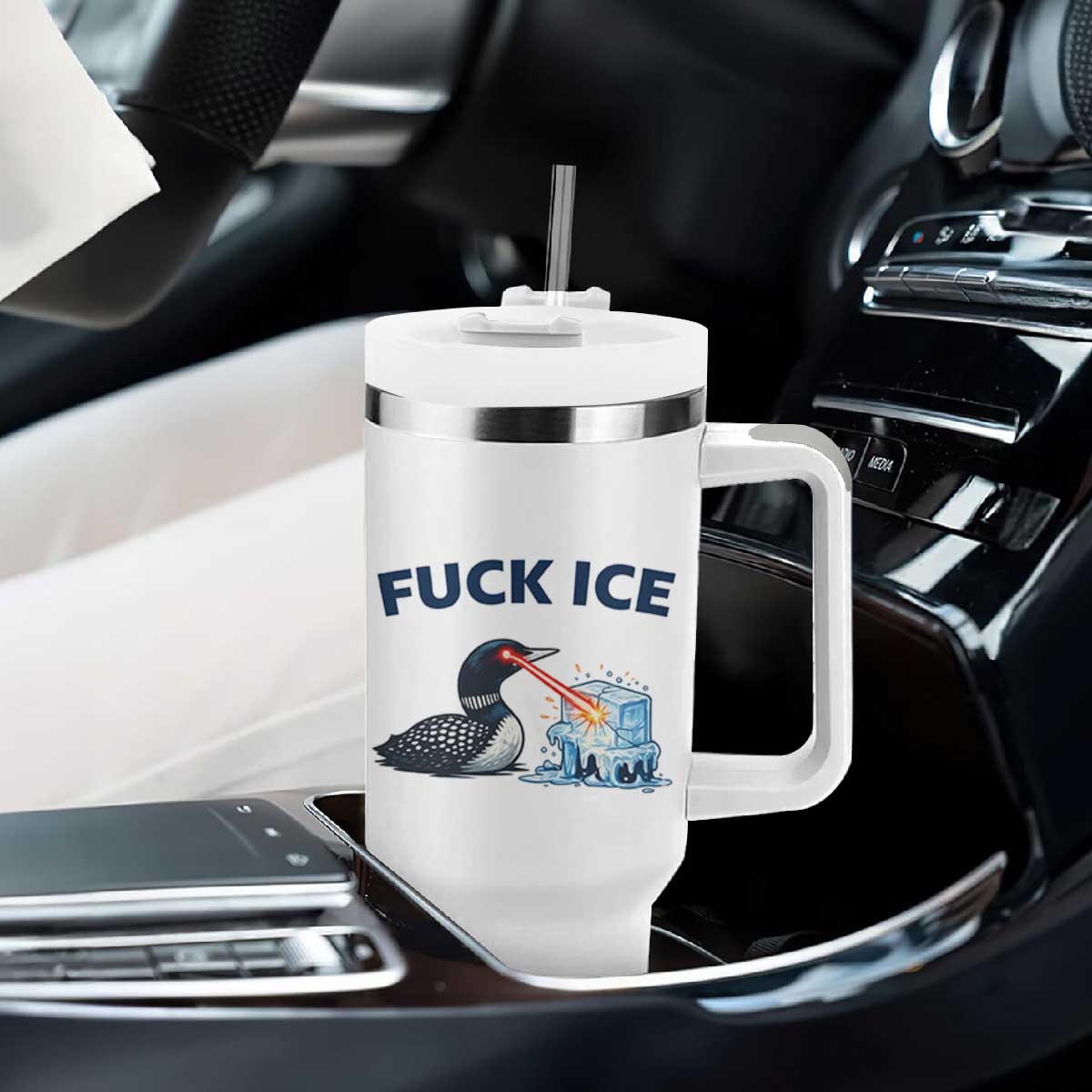 Minnesota Anti ICE Immigration Protest Ladies Tumbler With Handle Fuck Ice TS14 Print Your Wear