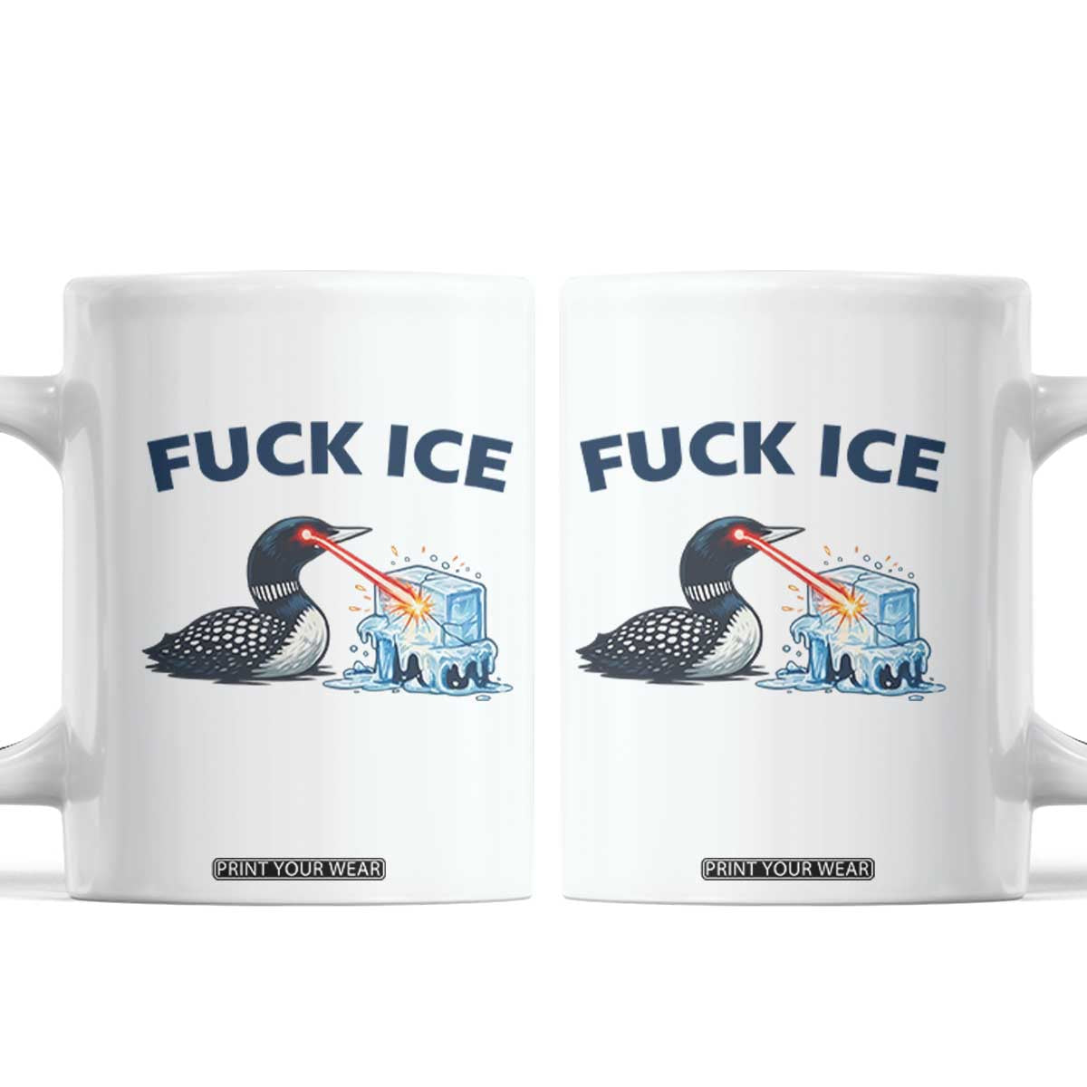 Minnesota Anti ICE Immigration Protest Ladies Coffee Mug Fuck Ice TS14 White Print Your Wear