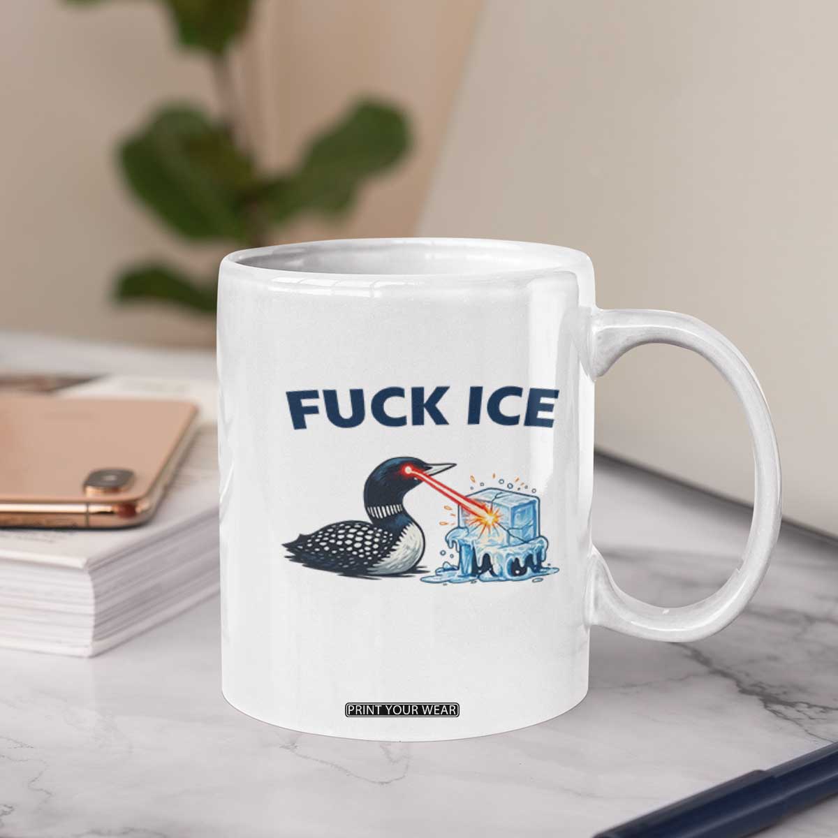 Minnesota Anti ICE Immigration Protest Ladies Coffee Mug Fuck Ice TS14 Print Your Wear
