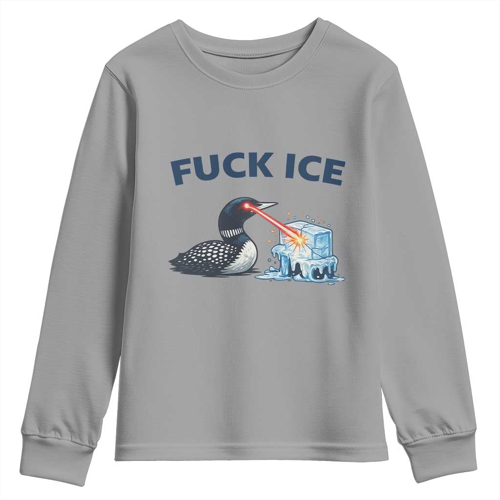 Minnesota Anti ICE Immigration Protest Ladies Youth Sweatshirt Fuck Ice TS14 Sport Gray Print Your Wear