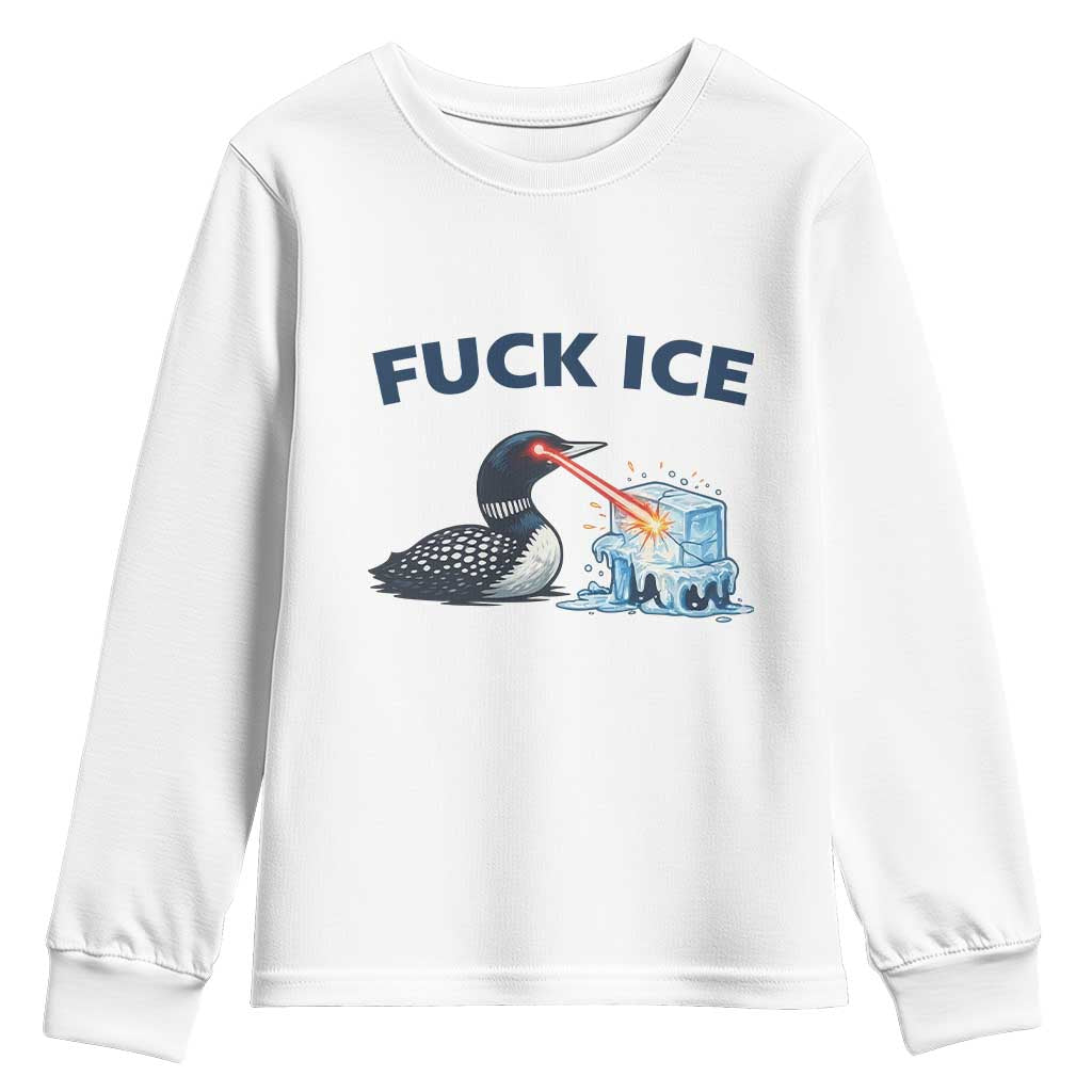 Minnesota Anti ICE Immigration Protest Ladies Youth Sweatshirt Fuck Ice TS14 White Print Your Wear