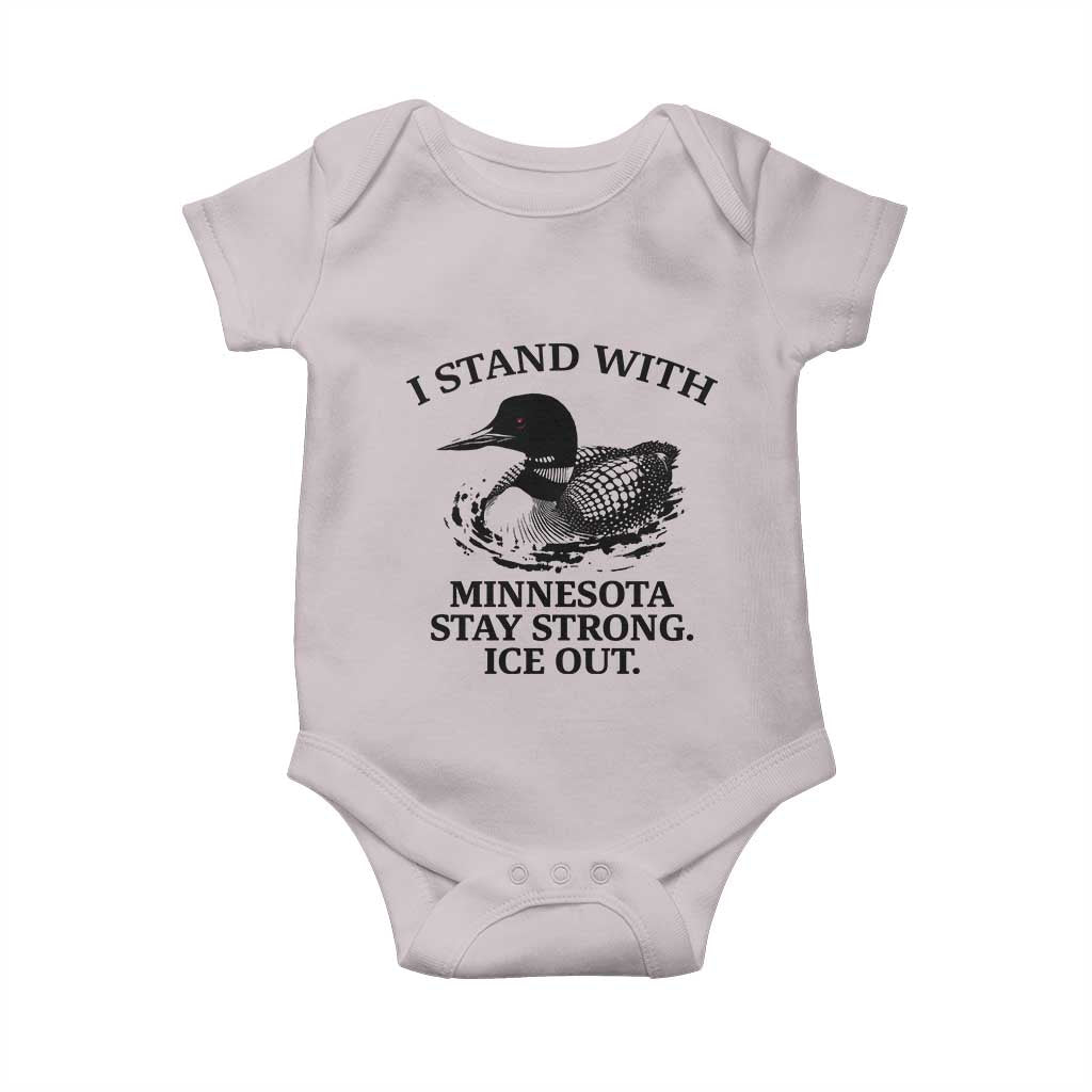 I Stand With Minnesota Baby Onesie Minnesota Anti ICE Immigration Protest TS14 Ice Gray Print Your Wear